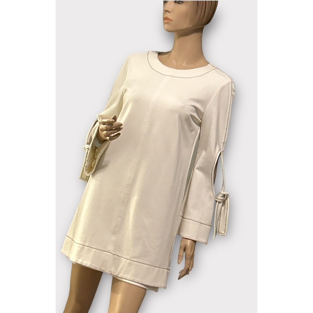 Laundry By Shelli Segal Womens Long Sleeve Shift‎ Marshmallow Ivory Size 6 - Picture 2 of 7